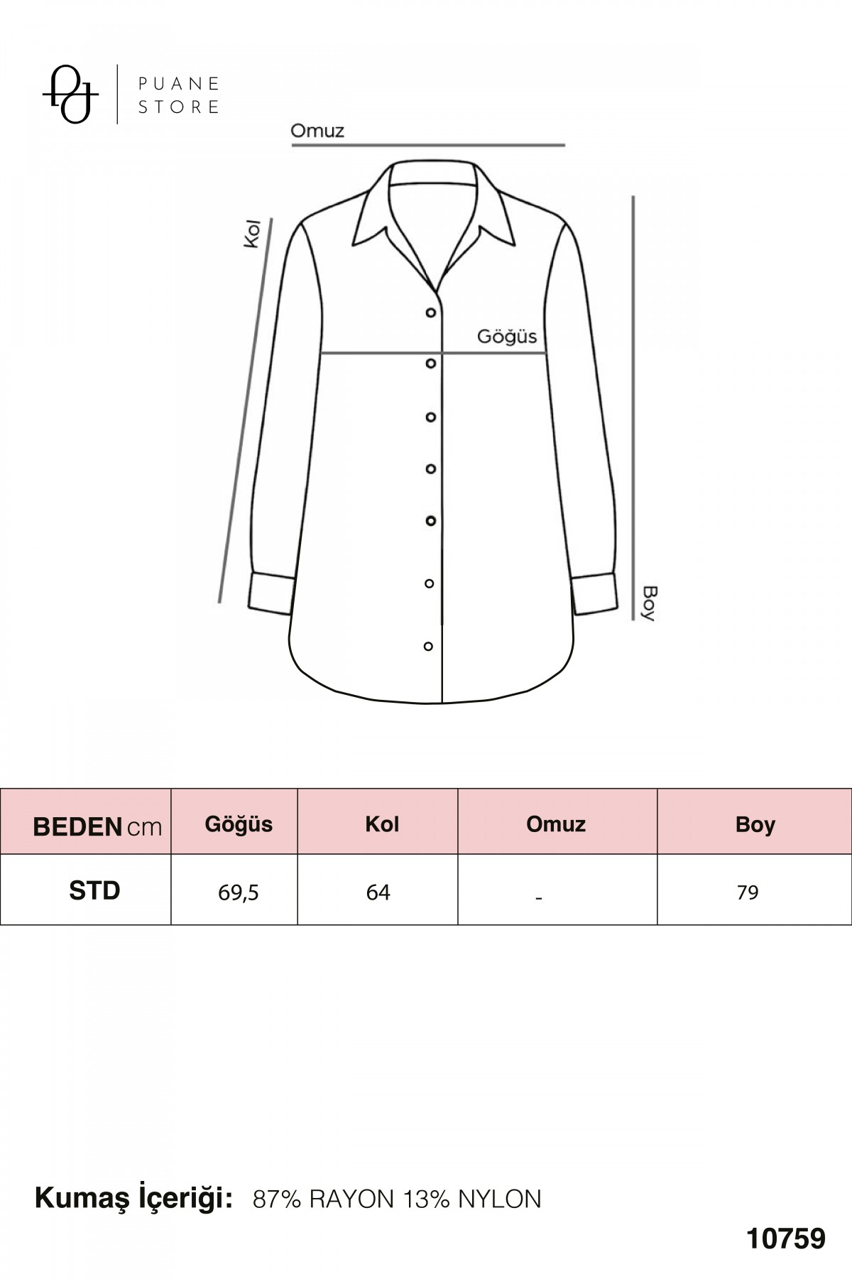 Women's Long Buttoned Double Pocket Oversize Shirt