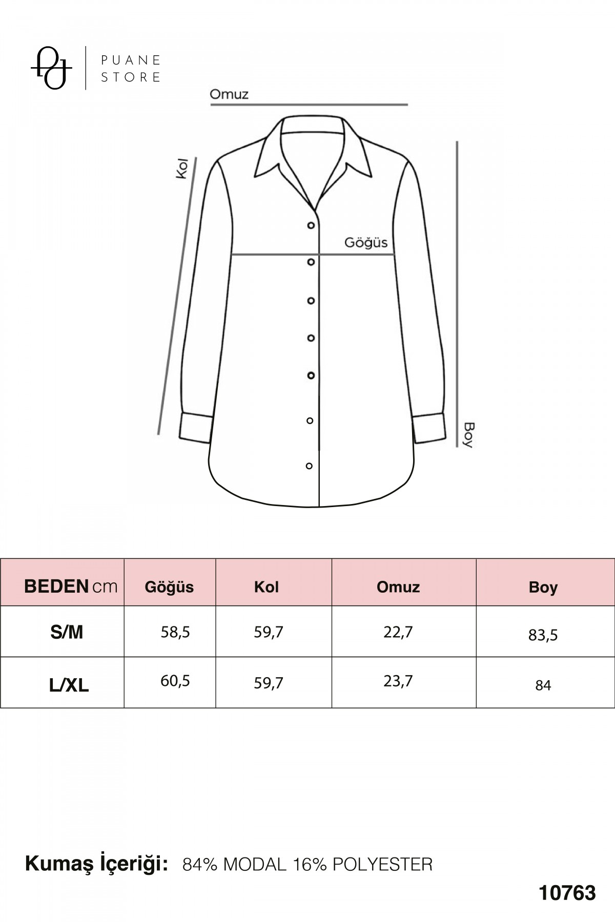 Women's Buttoned Long Tunic – Relaxed Fit, Elegant Design with Brooch Detail detay görseli