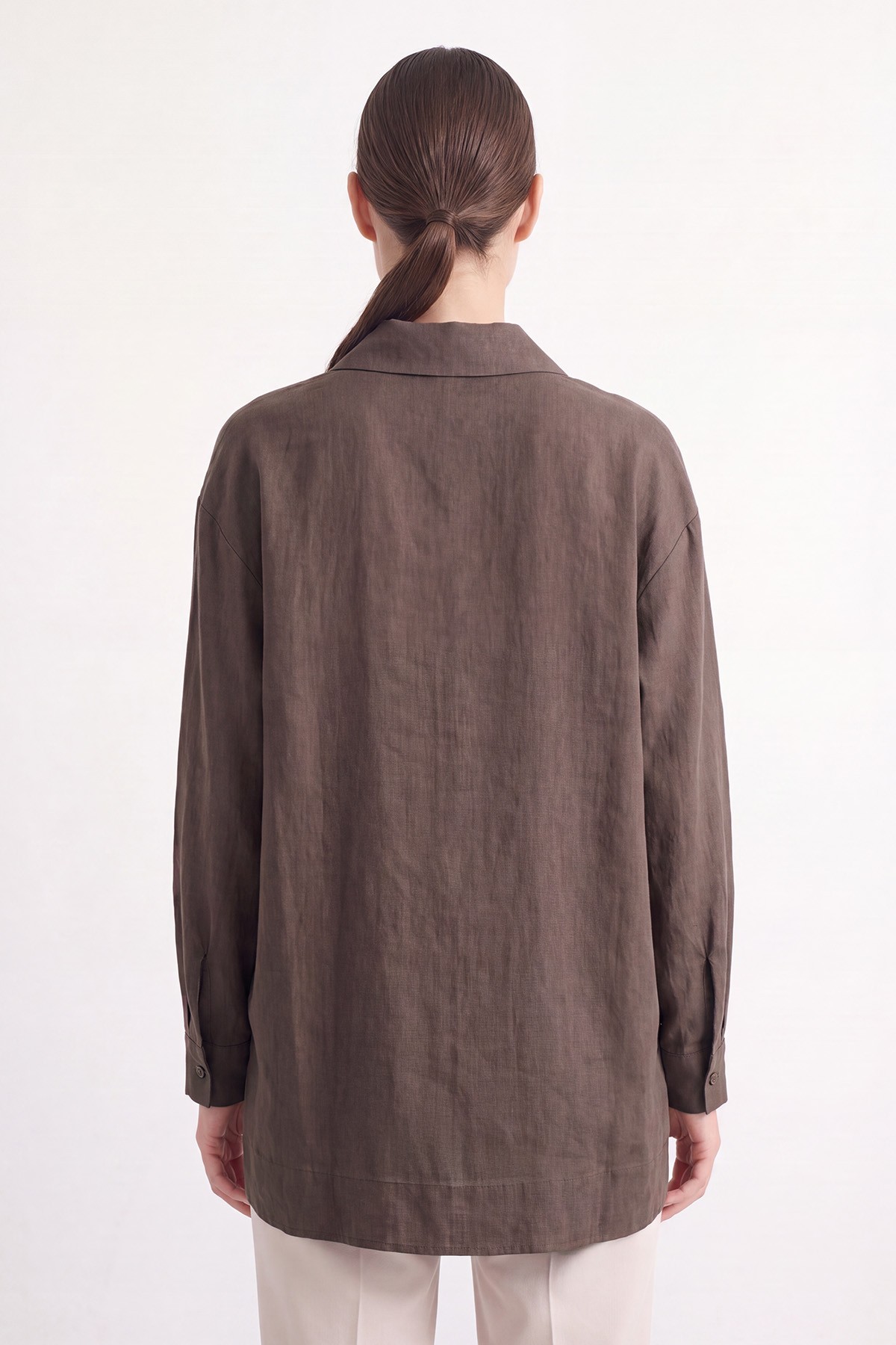 Embroidered Long-Sleeved Woven Shirt detay görseli