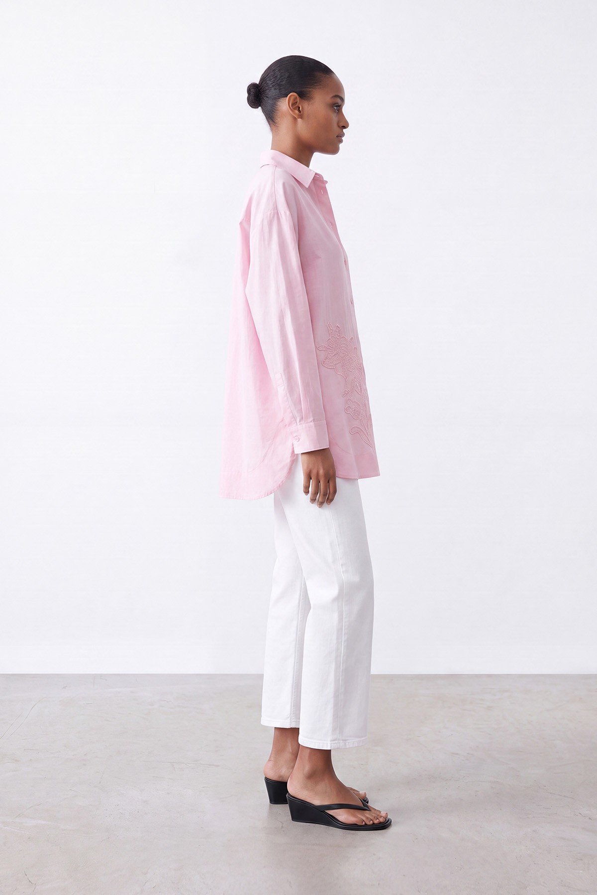 Embroidered Long-Sleeved Woven Shirt