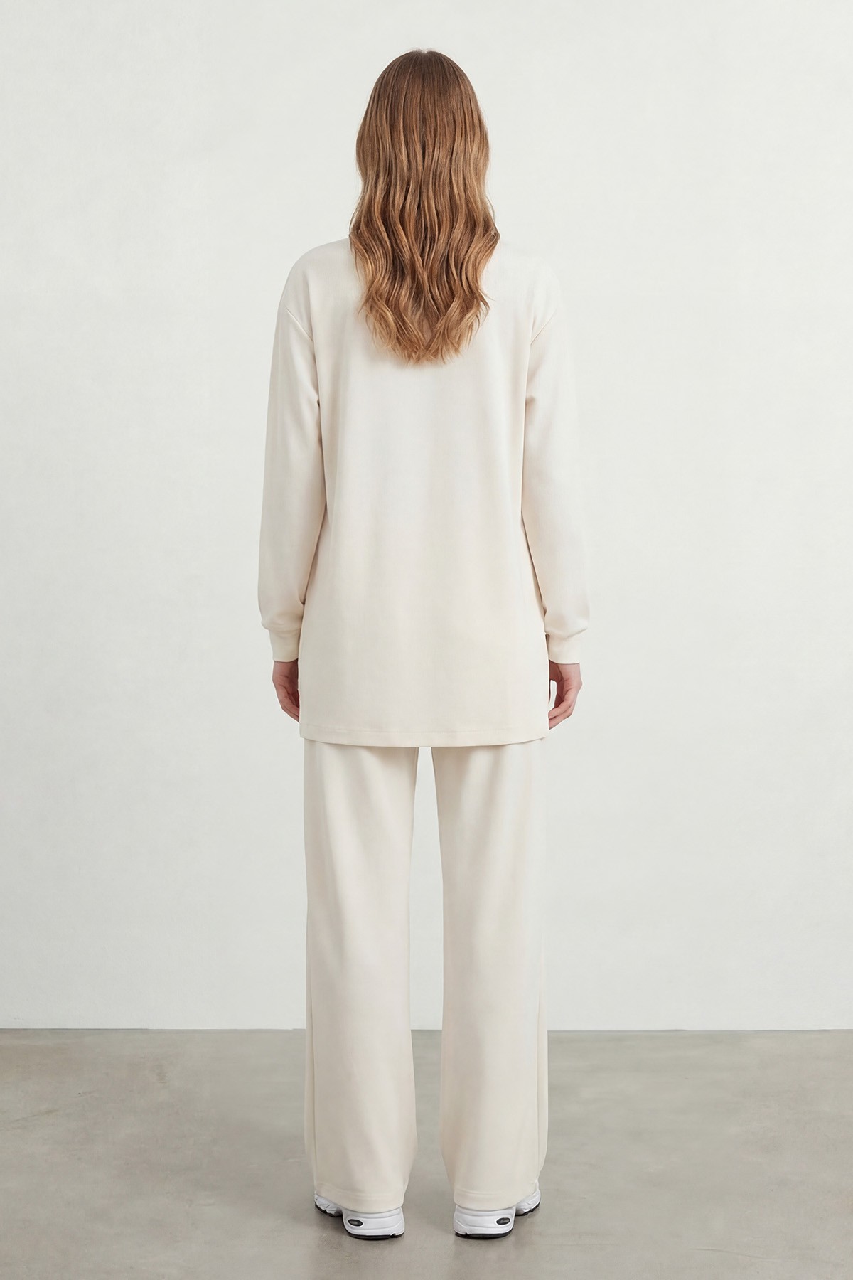Women's Side Tie Detail Crew Neck Tunic and Pants Set – 14479TKS