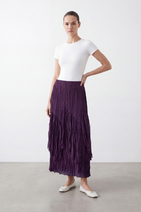 Women's Layered Ruffled Long Skirt – 26S