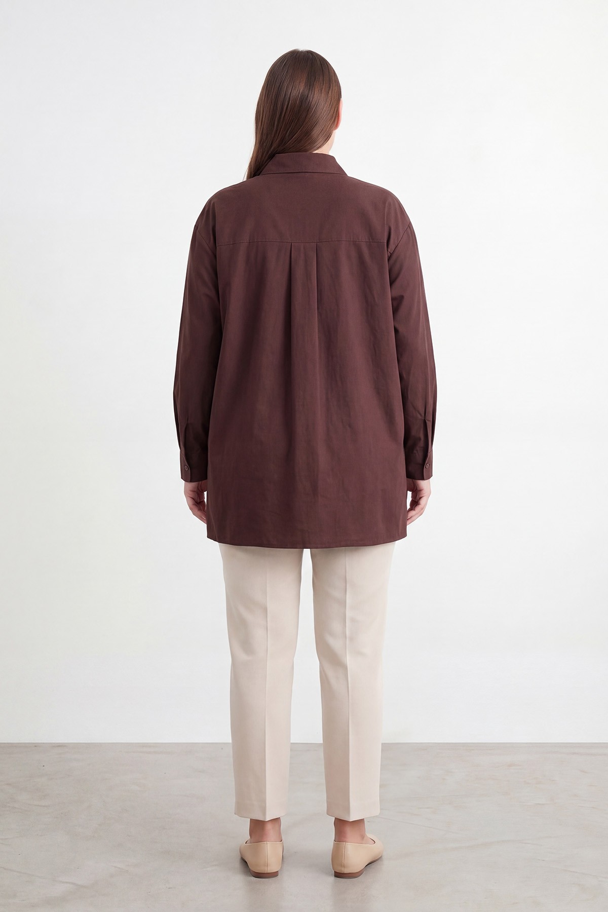 Women's Stone Embellished Cotton Oversize Shirt 