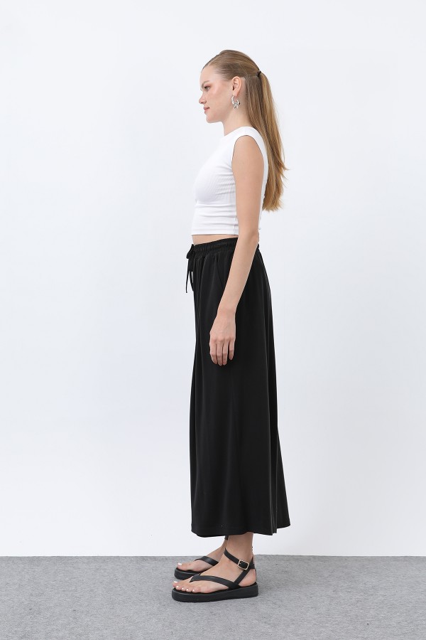 Kadın Beli Kuşaklı Etek Görünümlü Pantolon - 20664PNT