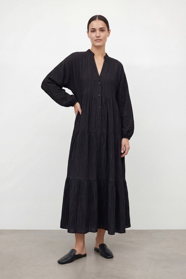 Women's V-Neck Layered Dress – 32461ELB
