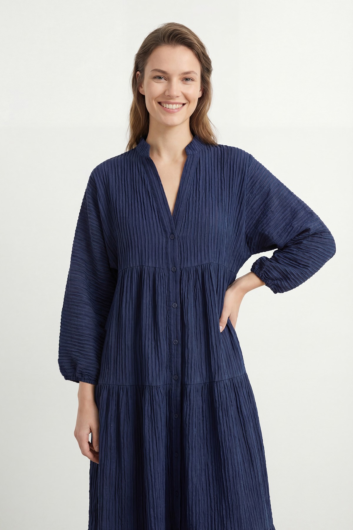 Women's V-Neck Layered Dress – 32461ELB