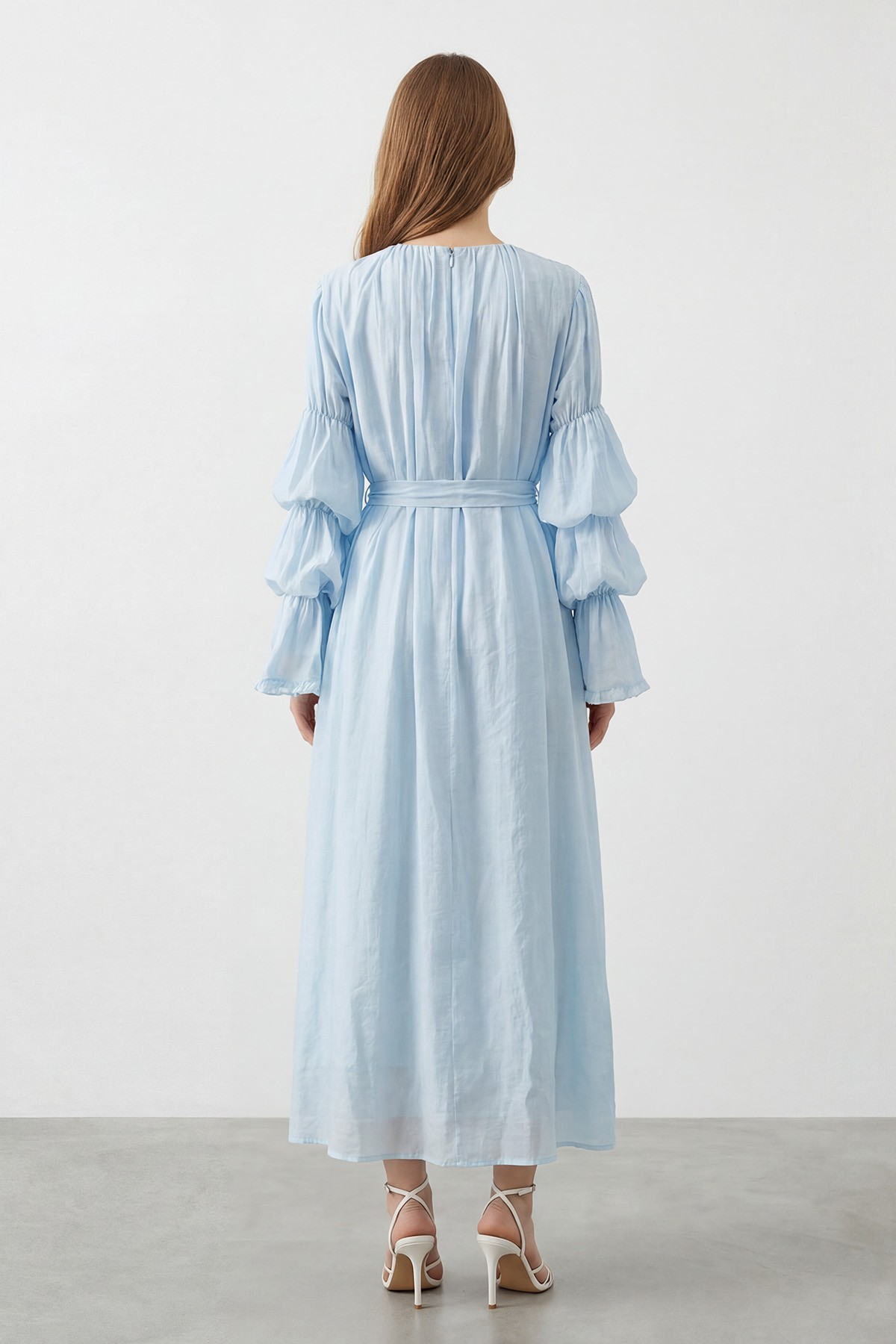 Women's Dress with Ruffle Detail and Belt – 32474ELB