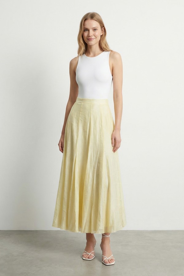 Women's Vertical Trim Bell-Cut Woven Skirt – 32483ETK