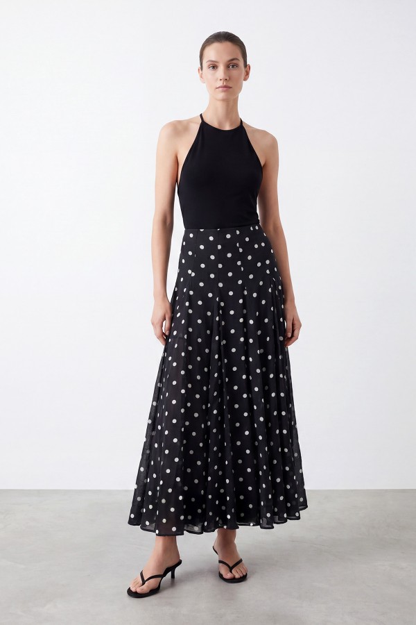 Women's Polka Dot Long Skirt 