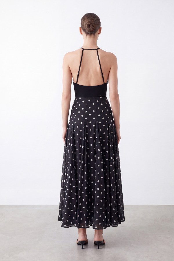 Women's Polka Dot Long Skirt 