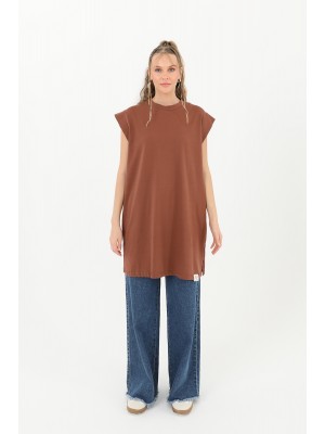 Kadın Basic Kolsuz T-shirt  - 30725TUN