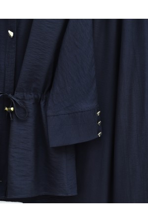 Tünel Bağcıklı Beli Lastikli Pantolonlu Pamuklu Krinkıl Takım -Laci