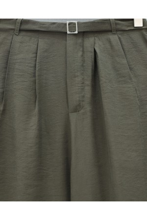 بنطلون Tencel Cupra بتفاصيل حزام خصر مطاطي  -مموّه