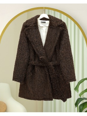 Belted Waistcoat with Pocket and Beard -Dark Coffee