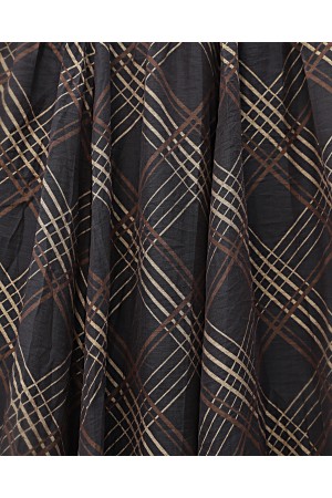 تنورة من قماش التنسل بقصة غير متماثلة وبطانة داخلية. -بني محروق