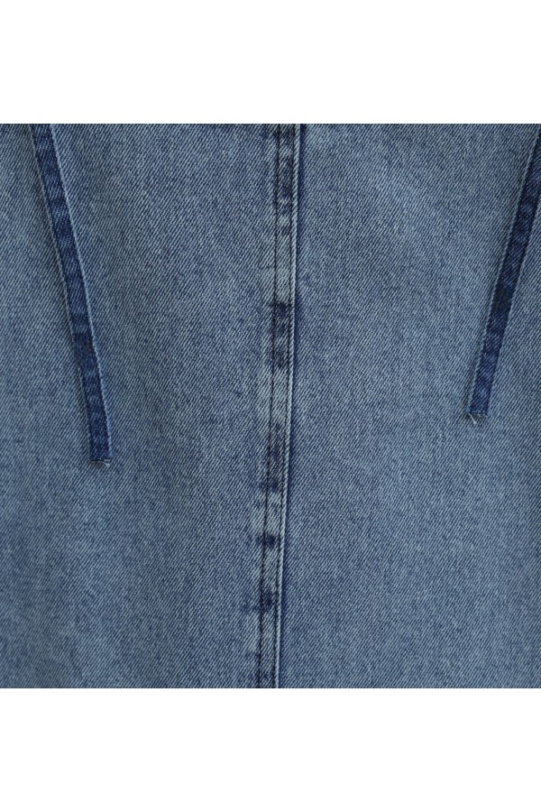 Thin Strap Denim Gilet    -Ice Blue