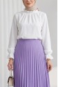 Pleated Collar Blouse -White