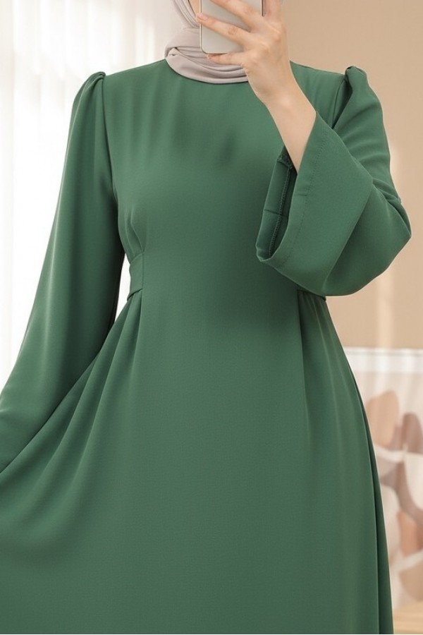 Judge Collar Lace Detailed Dress -Green