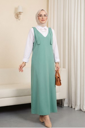 Omuzları Bağlamalı Uzun Jile      -Yeşil