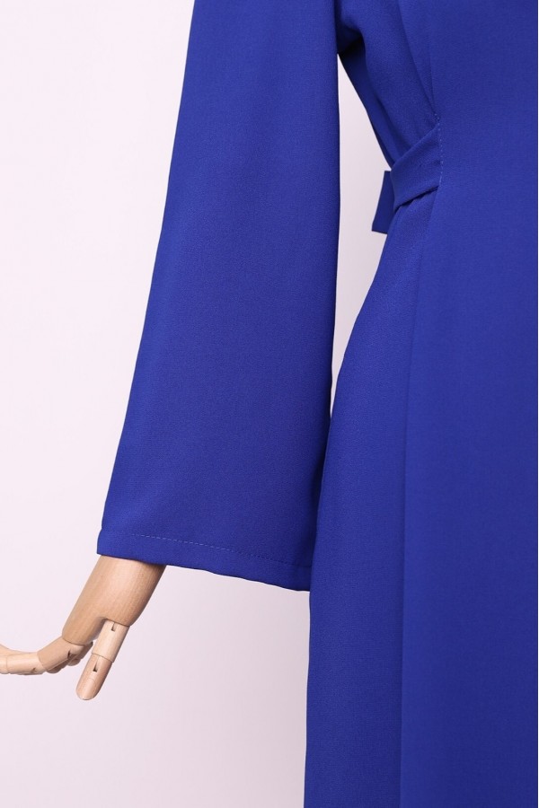 Judge Collar Lace Detailed Dress      -Dark blue