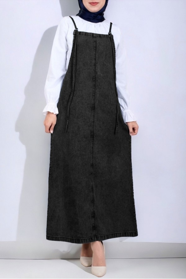 Thin Strap Denim Gilet   -Smoked 