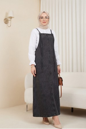 Thin Strap Denim Gilet   -Smoked 