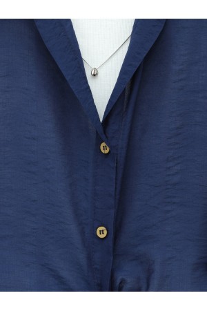 Crop Badyli  Kolyeli Arkası Uzun Gömlek -Laci