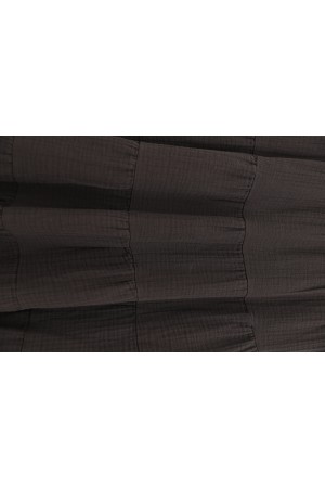 تنورة من قماش الموسلين المرقع بحزام خصر مطاطي -بنى