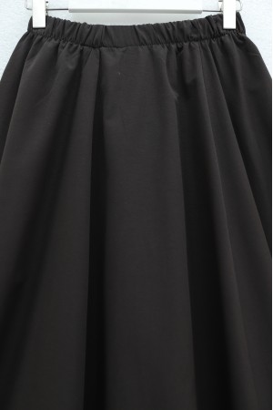 Beli Lastikli Astarlı Poplin Balon Etek -Kahve