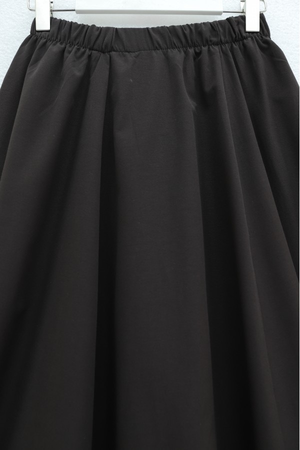 Beli Lastikli Astarlı Poplin Balon Etek -Kahve