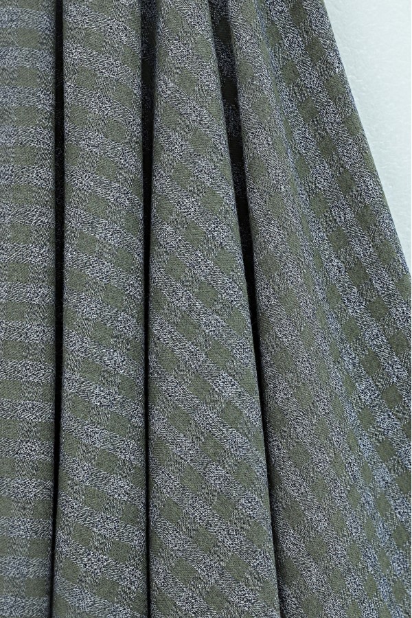 Plaid Patterned 360 Degree Skirt with Elastic Waistband -Khaki