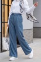 Elasticated Waist, Double Pocket, Wide Leg Tencel Trousers -Oil color