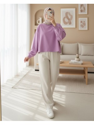 2 İplik Oversize Crop Sweat -G.Kurusu