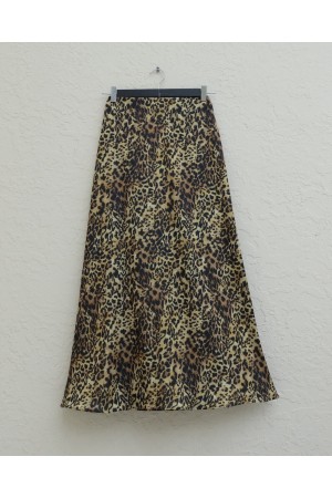 Leopar Desen Kloş Etek -Leopar