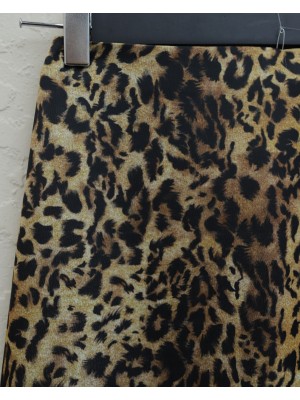 Leopar Desen Kloş Etek -Leopar