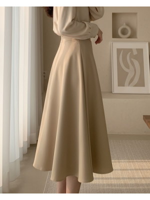 Beli Lastikli Scuba Kloş Etek -Vizon