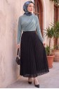 Stoned Pleated Skirt -Black