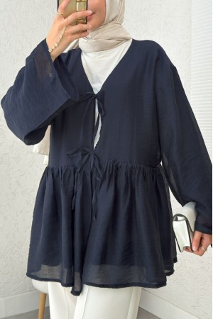 Çift Bağlamalı İçi Astarlı Modal Kimono -Laci