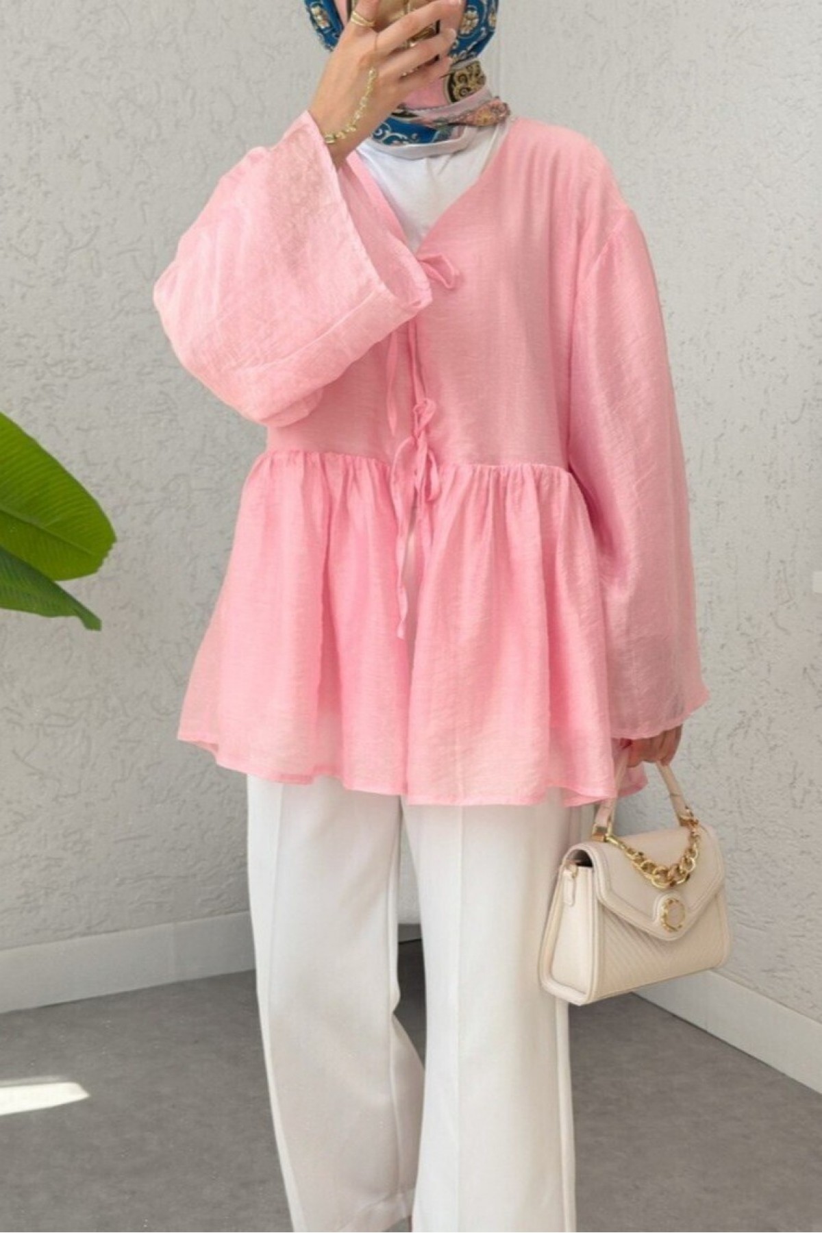 Double-Laced, Lined Modal Kimono -Pink