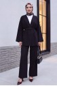 Kimono Set with Belt and Trousers -Black