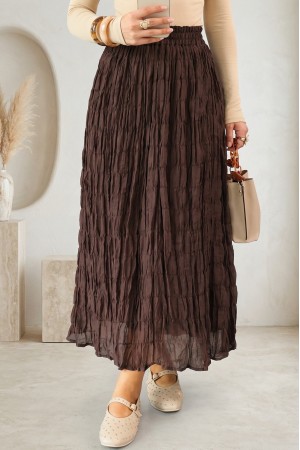 Astarlı Gipeli Modal Etek -K. Kahve