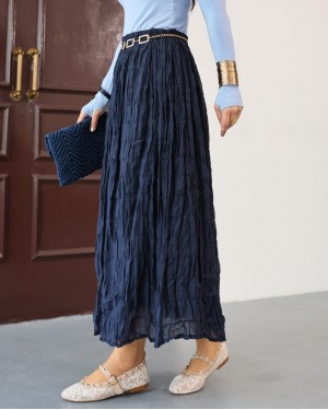 تنورة مودال مبطنة -كحلي