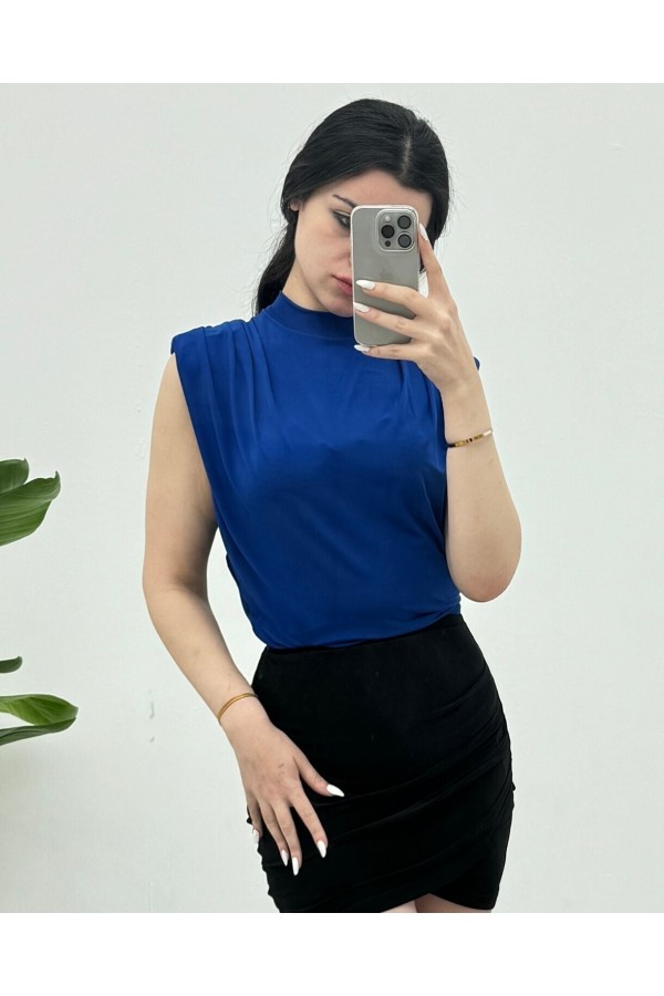 Sandy Blouse with Zero Sleeve Padding -Saxe 