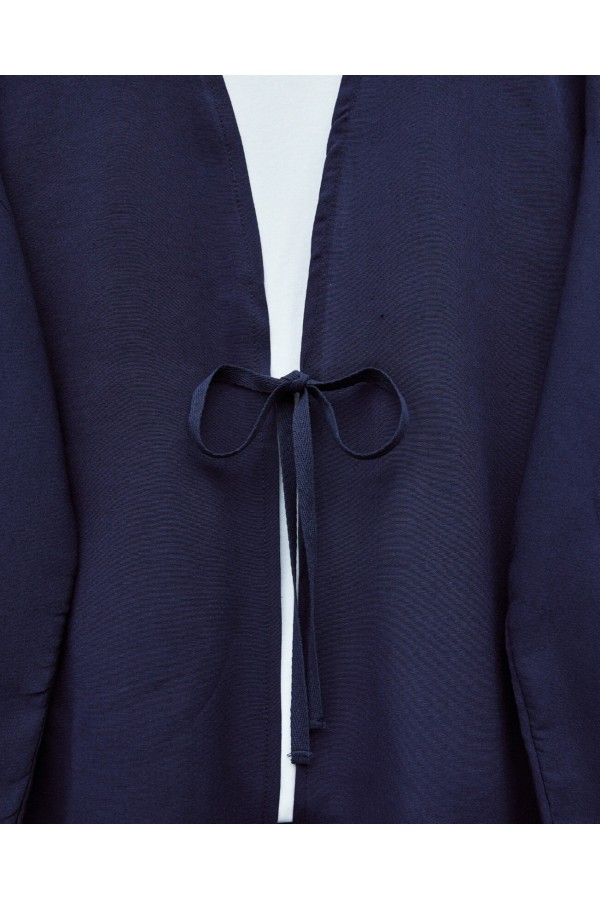 Önü Bağcıklı Poplin Kimono -Laci