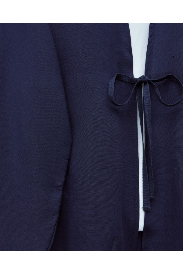 Önü Bağcıklı Poplin Kimono -Laci