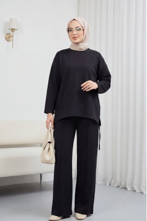 Eteği Bağcıklı Arkası Uzun Oysho Takım -Siyah