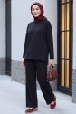 Oysho Suit with Lace-Up Skirt and Long Back -Black