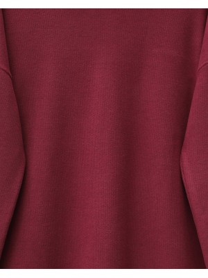 Balıkçı Yaka Yırtmaçlı Selanik Tunik  -Bordo