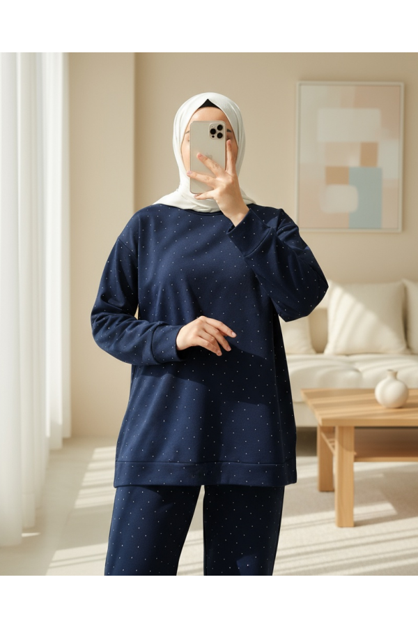 Serpme Taş Detaylı Pantolonlu Oysho Takım  -Laci
