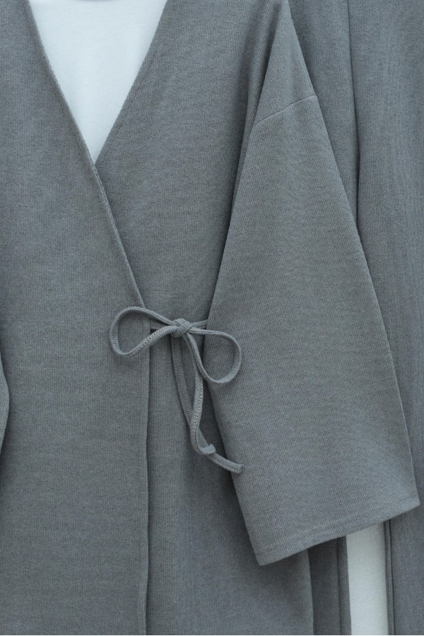 Cross-Laced Thessaloniki Kimono Set -Grey